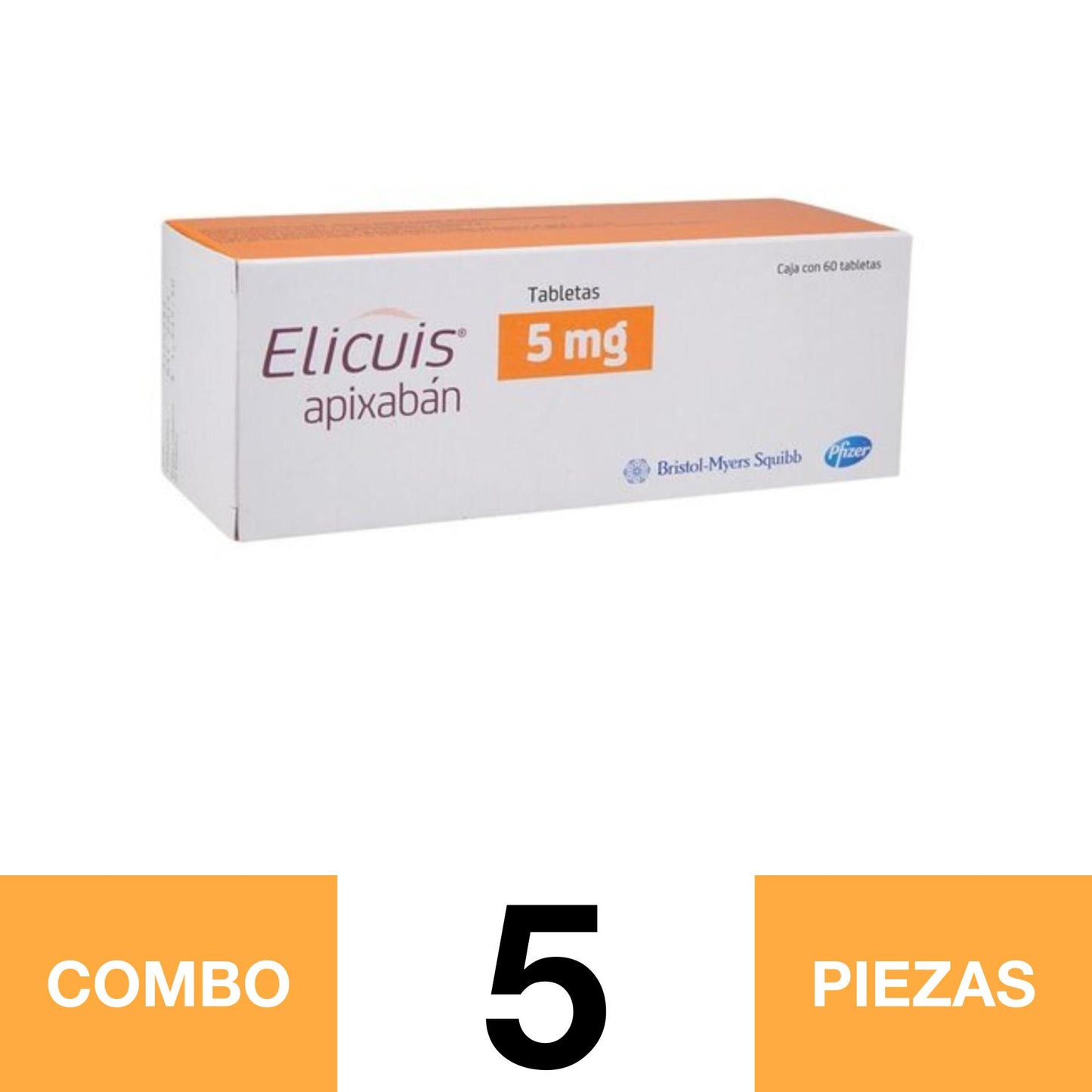 ELICUIS 5MG C/60.(COMBO 5PZA)📦