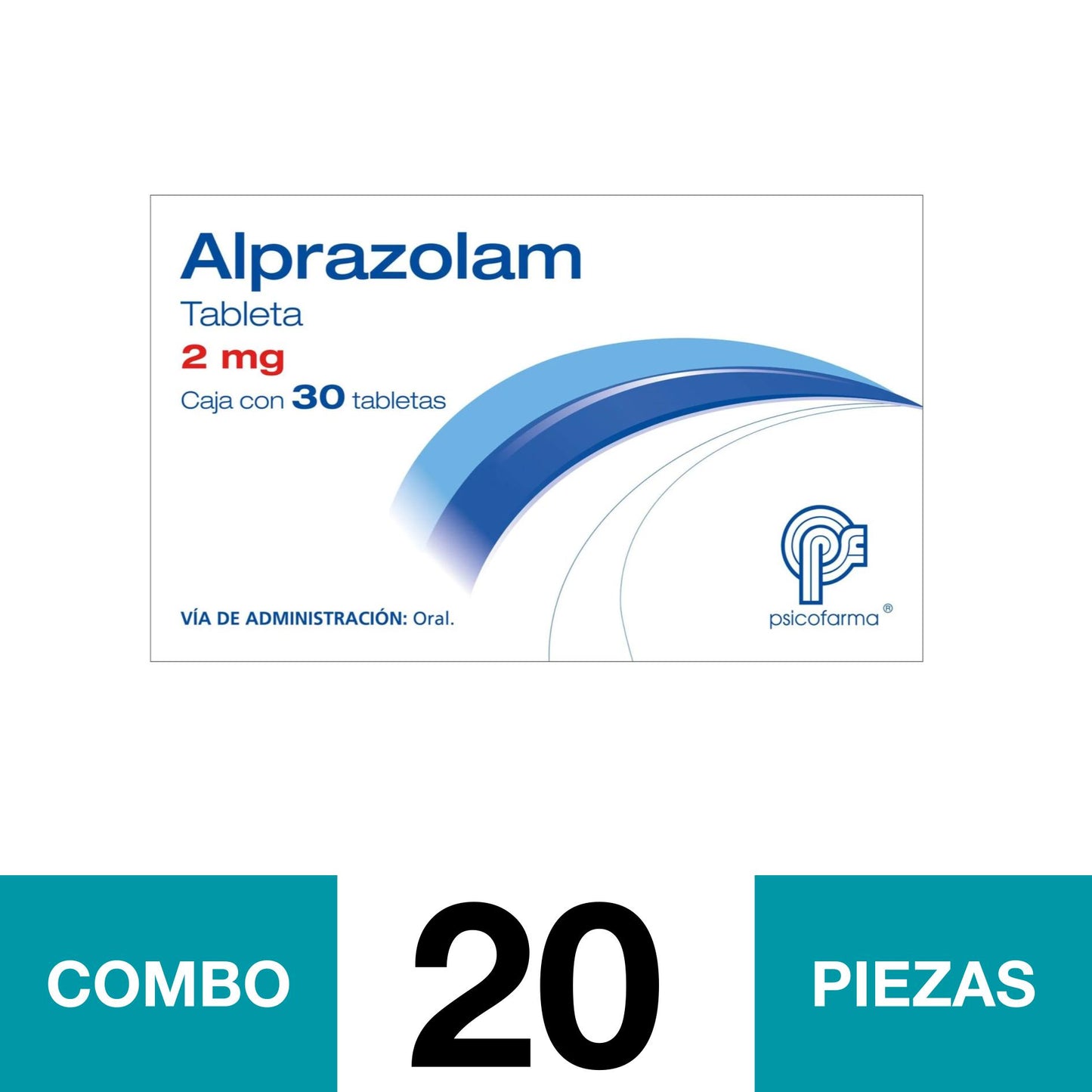 ALPRAZOLAM 2 MG 30 TABLETAS GENÉRICO PSICOFARMA RX. (COMBO 20 PZA)📦