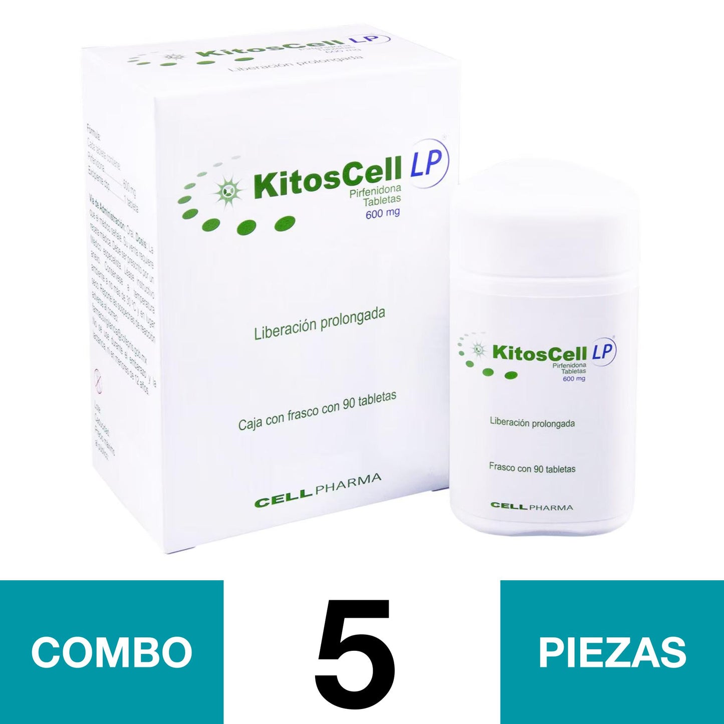 KITOSCELL LP 600 MG, 90 TAB.(COMBO 5 PZA)📦