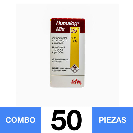 HUMALOG MIX 25 100 UI. (COMBO 50 PZA)📦