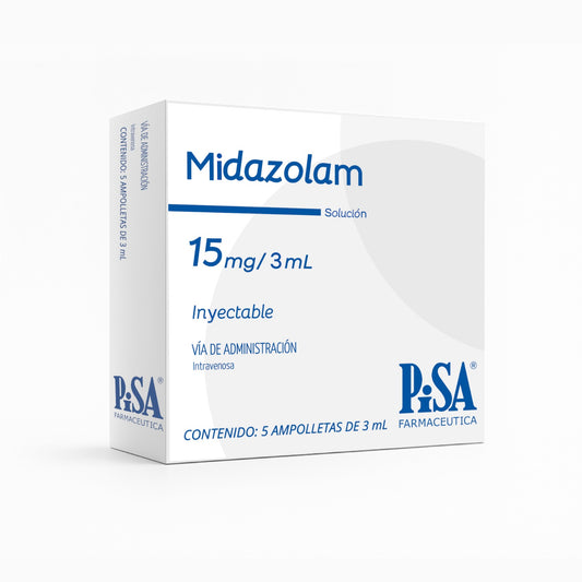 MIDAZOLAM SOL. INY. 15 MG/ 3ML. 5 AMP.