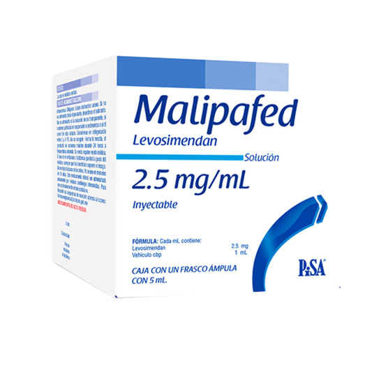 MALIPAFED LEVOSIMEDA 2.5MG/ML INY. PISA (RED FRIA)