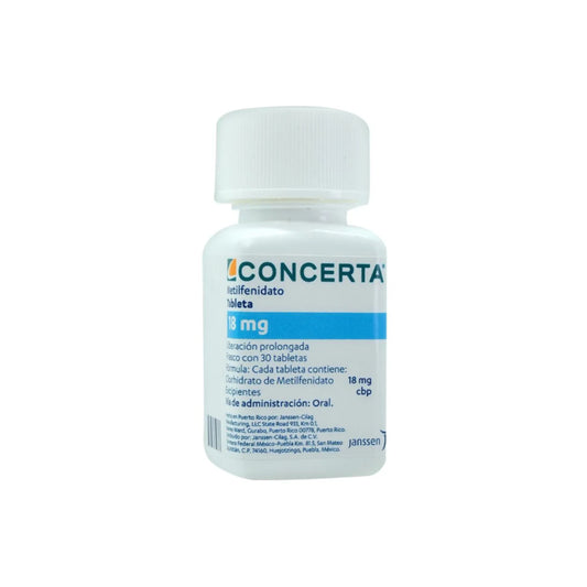 CONCERTA 18 MG 30 TABLETAS