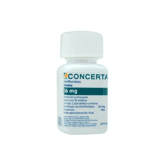 CONCERTA 36 MG 30 TABLETAS